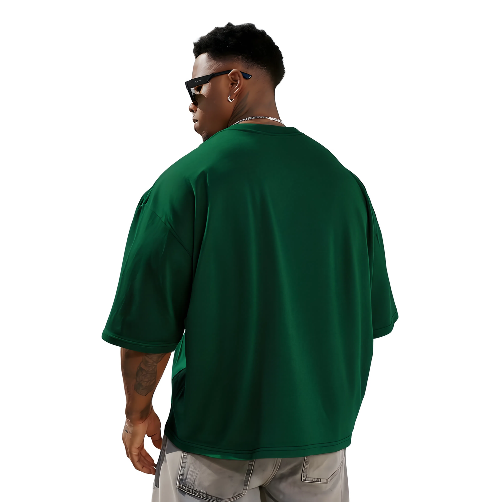 Bottle Green Oversized Boxy Fit Tshirt