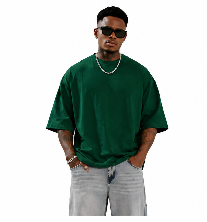 Bottle Green Oversized Boxy Fit Tshirt
