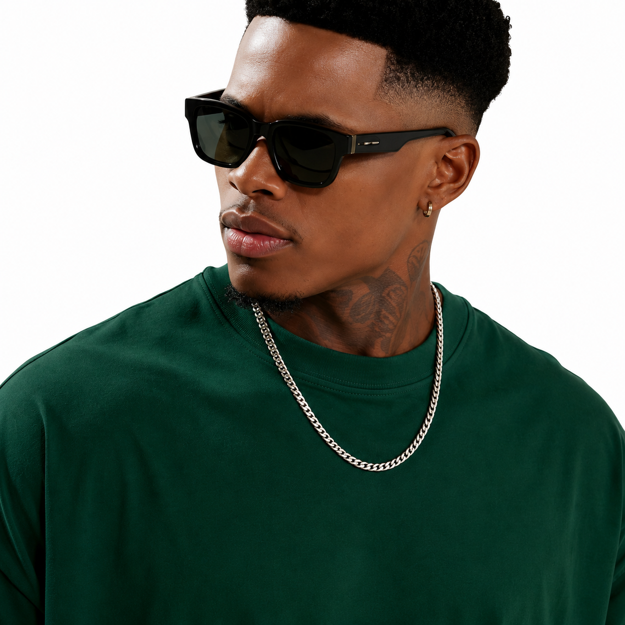 Bottle Green Oversized Boxy Fit Tshirt